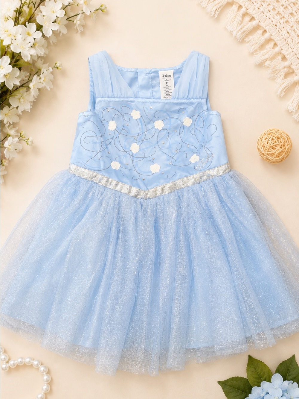 Disney Light Blue Sparkle Tulle Princess Dress